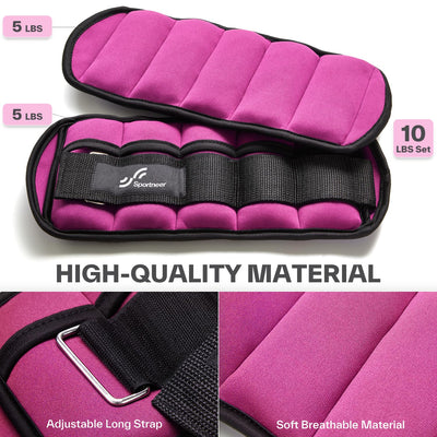 Sportneer Adjustable Weighted Ankle Weights Set 1 Pair 2 4 6 8 10 Lbs Leg Weight Straps for Women Men for Gym,Fitness, Workout,Walking, Jogging,1-5 lbs for Each Ankle, 1 Pair 2-10 lbs (Black) - Dreamchaser Headquarters