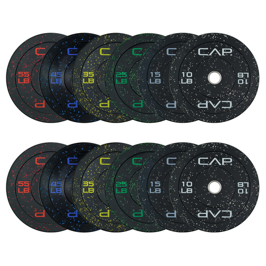 CAP Olympic Bumper Plate Weight Set 100–370LB for Home Gyms
