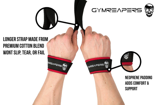 Weightlifting wrist straps by Gymreapers catering to serious athletes looking to improve their strength training.