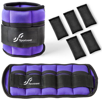Sportneer Adjustable Weighted Ankle Weights Set 1 Pair 2 4 6 8 10 Lbs Leg Weight Straps for Women Men for Gym,Fitness, Workout,Walking, Jogging,1-5 lbs for Each Ankle, 1 Pair 2-10 lbs (Black) - Dreamchaser Headquarters