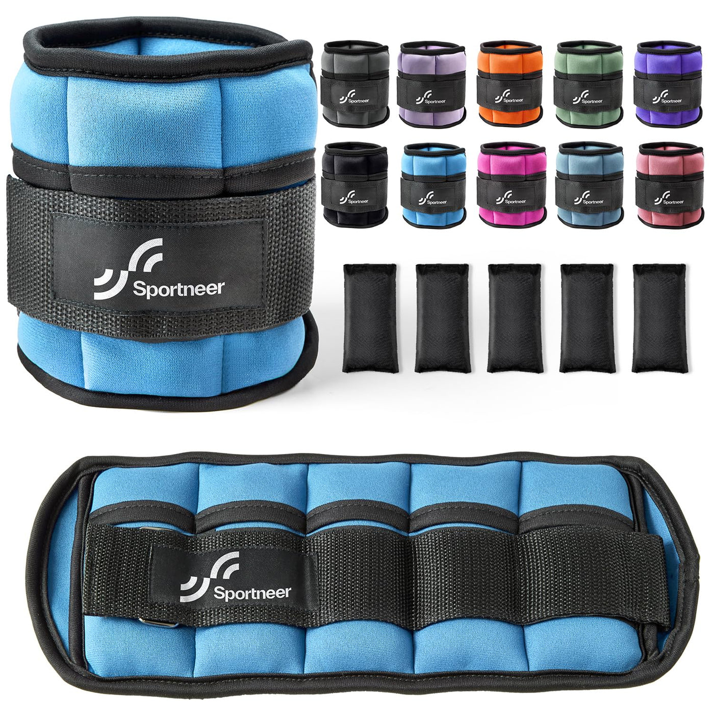 Sportneer Adjustable Weighted Ankle Weights Set 1 Pair 2 4 6 8 10 Lbs Leg Weight Straps for Women Men for Gym,Fitness, Workout,Walking, Jogging,1-5 lbs for Each Ankle, 1 Pair 2-10 lbs (Black) - Dreamchaser Headquarters