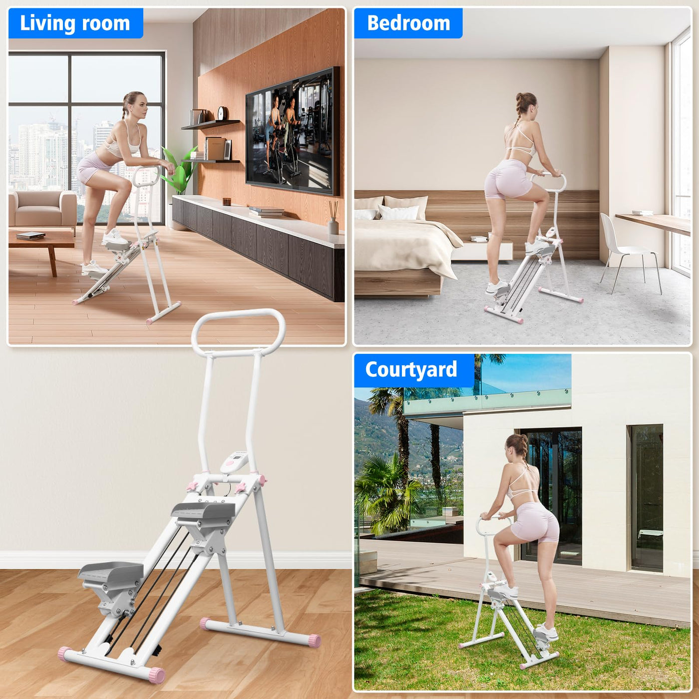Packaging of the HXD-ERGO stair stepper, highlighting its compact design as a vertical climber machine.