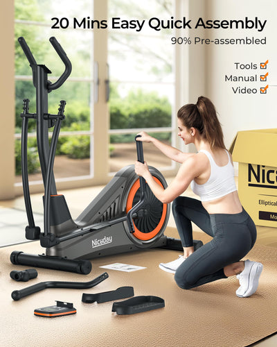 Ergonomic design features of Niceday Elliptical Machine advantages for home exercise enthusiasts.