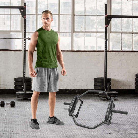 Barbell Olympic Trap Bar for Deadlifts, Shrugs &amp; Full-Body Strength Training | Heavy-Duty Hex Bar | DreamchaserHQ