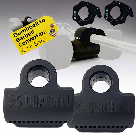 Dualbell Pair Connect Dumbbells to Barbell for Full-Body Strength Training | Adjustable Dumbbell-to-Barbell Conversion System | DreamchaserHQ