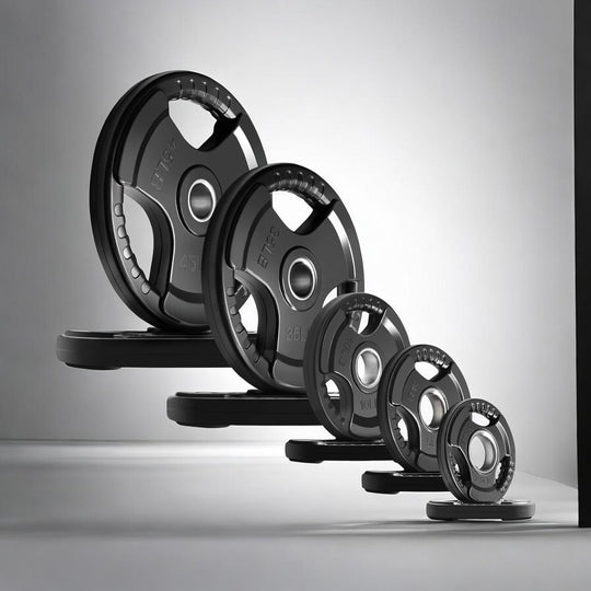 Rubber Grip Olympic Weight Plates for Barbell Strength Training &amp; Muscle Building | DreamchaserHQ