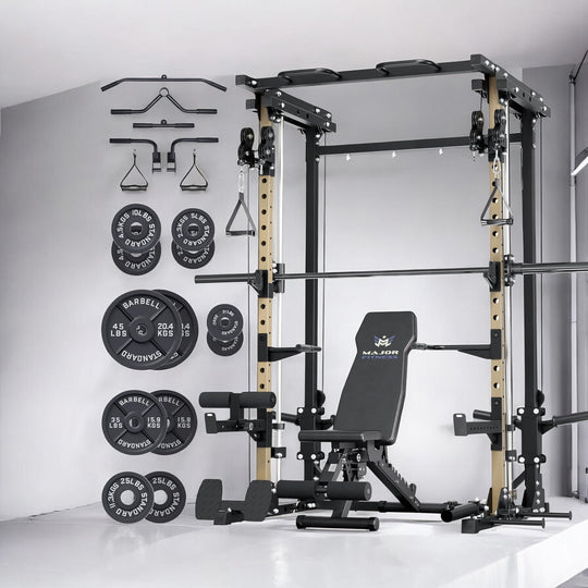 All-in-One Home Gym Squat Rack with Cable Crossover for Full-Body Strength Training | DreamchaserHQ