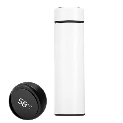 Close-up of the LED panel on the LED Temperature Display Thermos Bottle indicating the drink temperature.