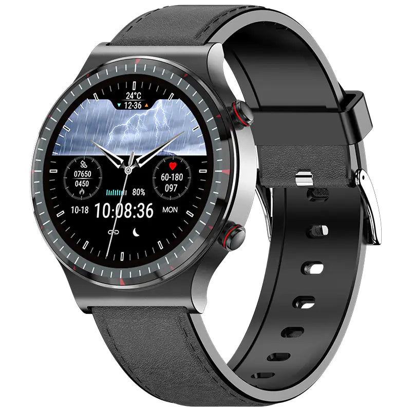 Lifestyle shot of the smartwatch with ECG, emphasizing its lightweight design and comfort.